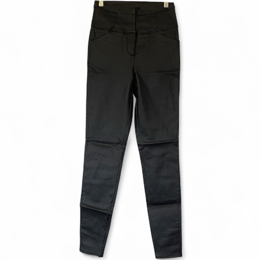 Black High-Waisted Faux Leather Pants Women’s Small Vegan Leather Leggings